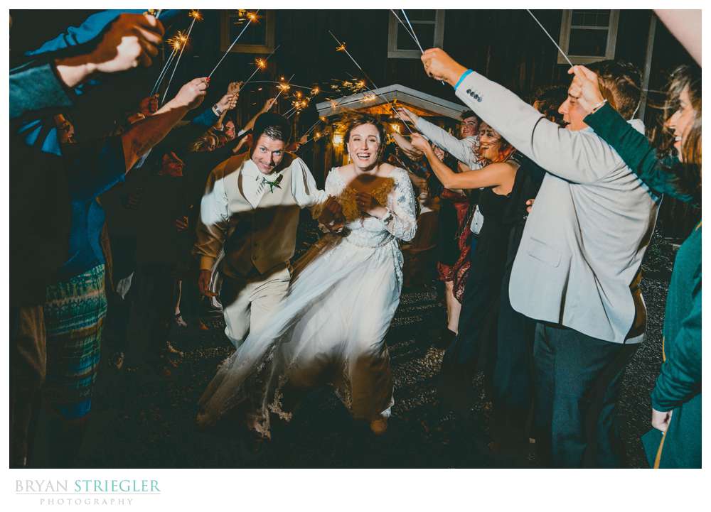 sparkler exit at Heritage Acres